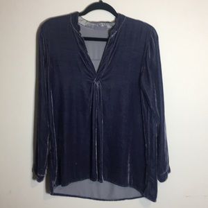 Blue velour top